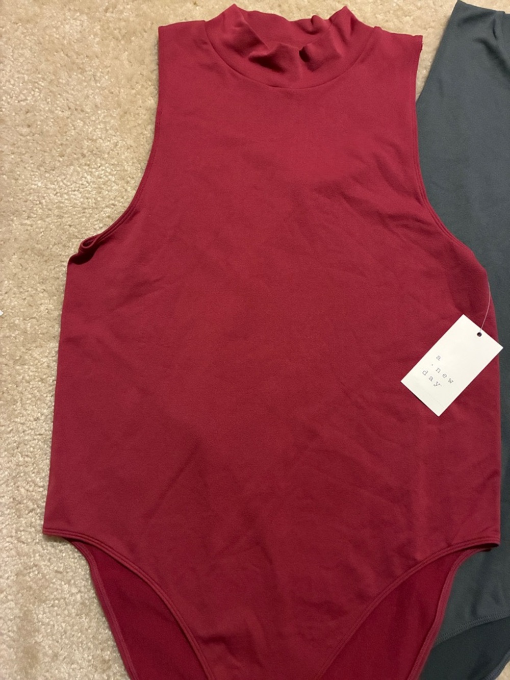 NWT Women’s(xL)  high neck soft one piece body suit (2) wine, Gray Target brand - Picture 2 of 9